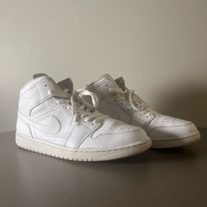 Jordan 1 Retro Mid 'Triple White' Mens Size 12